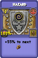 Wizard101 Balance spell card: Hazard, Spell ID 115