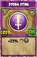 Wizard101 Storm spell card: Storm Sting, Spell ID 373