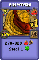 Wizard101 Fire spell card: Fire Wyvern, Spell ID 512