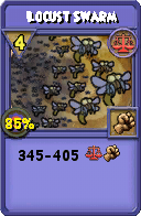 Wizard101 Balance spell card: Locust Swarm, Spell ID 166