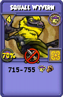 Wizard101 Storm spell card: Squall Wyvern, Spell ID 510