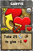 Wizard101 Death spell card: Sacrifice, Spell ID 496