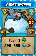 Wizard101 Ice spell card: Angry Snowpig, Spell ID 506