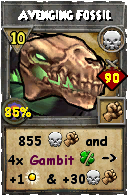 Wizard101 Death spell card: Avenging Fossil, Spell ID 444