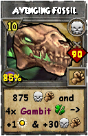 Wizard101 Death spell card: Avenging Fossil, Spell ID 445