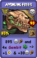 Wizard101 Death spell card: Avenging Fossil, Spell ID 446