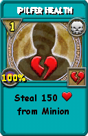 Wizard101 Death spell card: Pilfer Health, Spell ID 351