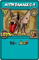 Wizard101 Myth spell card: Myth Damage 0.4, Spell ID 242