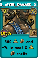 Wizard101 Myth spell card: BG_Myth_Damage_3_3, Spell ID 258