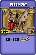 Wizard101 Myth spell card: Blood Bat, Spell ID 124