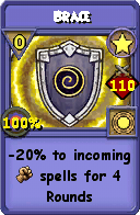 Wizard101 Star spell card: Brace, Spell ID 607