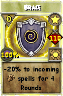Wizard101 Star spell card: Brace, Spell ID 607