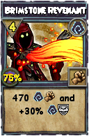 Wizard101 Shadow spell card: Brimstone Revenant, Spell ID 495