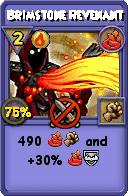 Wizard101 Fire spell card: Brimstone Revenant, Spell ID 755