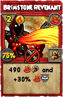 Wizard101 Fire spell card: Brimstone Revenant, Spell ID 755
