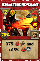 Wizard101 Fire spell card: Brimstone Revenant, Spell ID 756