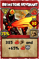 Wizard101 Fire spell card: Brimstone Revenant, Spell ID 792