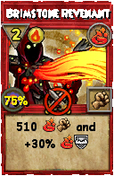 Wizard101 Fire spell card: Brimstone Revenant, Spell ID 799