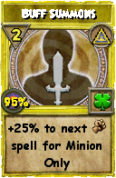 Wizard101 Myth spell card: Buff Summons, Spell ID 111