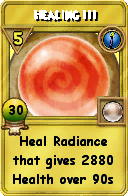 Wizard101 Cantrips spell card: Healing III, Spell ID 748