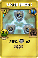 Wizard101 Cantrips spell card: Legion Shield 1, Spell ID 695