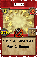 Wizard101 Fire spell card: Choke, Spell ID 612