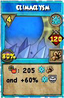 Wizard101 Ice spell card: Climaclysm, Spell ID 763