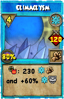 Wizard101 Ice spell card: Climaclysm, Spell ID 764