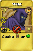 Wizard101 Sun spell card: Cloak, Spell ID 569