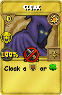 Wizard101 Sun spell card: Cloak, Spell ID 579