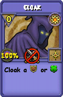 Wizard101 Sun spell card: Cloak, Spell ID 651
