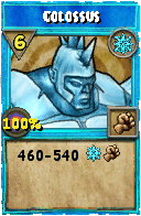 Wizard101 Ice spell card: Colossus, Spell ID 589