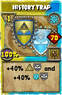 Wizard101 Ice spell card: History Trap, Spell ID 878