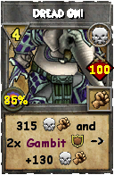 Wizard101 Death spell card: Dread Oni, Spell ID 416