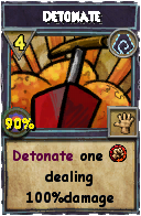 Wizard101 Shadow spell card: Detonate, Spell ID 291