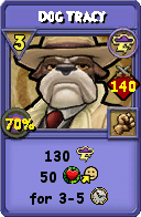 Wizard101 Storm spell card: Dog Tracy, Spell ID 343