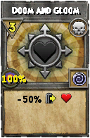 Wizard101 Death spell card: Doom and Gloom, Spell ID 528
