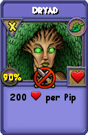 Wizard101 Life spell card: Dryad, Spell ID 595