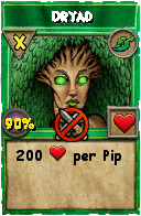 Wizard101 Life spell card: Dryad, Spell ID 595