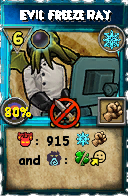 Wizard101 Ice spell card: Evil Freeze Ray, Spell ID 117