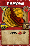 Wizard101 Fire spell card: Fire Wyvern, Spell ID 170
