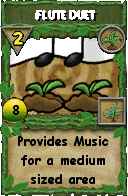 Wizard101 Gardening spell card: Flute Duet, Spell ID 608