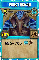 Wizard101 Ice spell card: Frost Demon, Spell ID 592