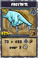 Wizard101 Shadow spell card: Frostbite, Spell ID 560