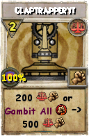 Wizard101 Balance spell card: Claptrappery!, Spell ID 498