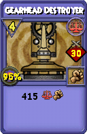 Wizard101 Balance spell card: Gearhead Destroyer, Spell ID 464
