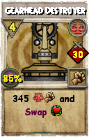 Wizard101 Balance spell card: Gearhead Destroyer, Spell ID 465