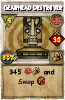 Wizard101 Balance spell card: Gearhead Destroyer, Spell ID 466