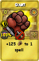 Wizard101 Sun spell card: Giant, Spell ID 953