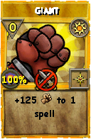 Wizard101 Sun spell card: Giant, Spell ID 872